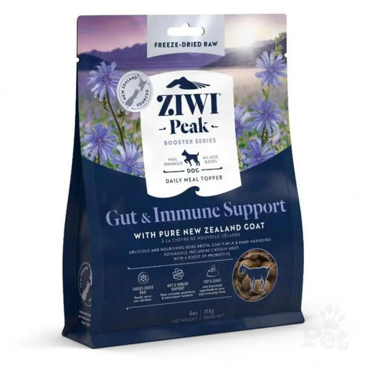 ZIWI Peak® Gut & Immune Support Boost Goat Recipe - Food - Freeze-Dried - 114g Bag Front - Warkworth - Healthy Probiotic