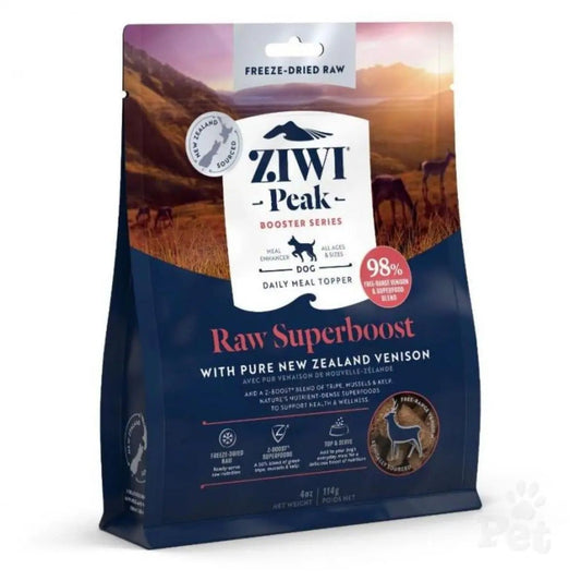 ZIWI Peak® Raw Superboost Venison Recipe - Food - Freeze-Dried - 114g Bag Front - Warkworth - Live Probiotic for Gut Health