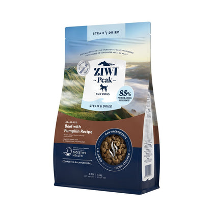 ZIWI Peak® Steam & Dried Beef with Pumpkin for dogs - Dry - 1.5kg Bag Right Angle - Warkworth - Healthy Raw Alternative