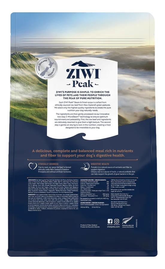 Ziwi Peak Steam & Dried Beef with Pumpkin for Dogs - Tuck In Healthy Pet Food & Animal Natural Health Supplies