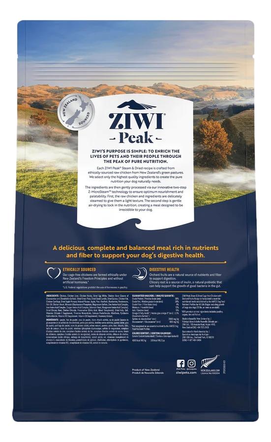 Ziwi Peak Steam & Dried Chicken with Orchard Fruits for Dogs - Tuck In Healthy Pet Food & Animal Natural Health Supplies