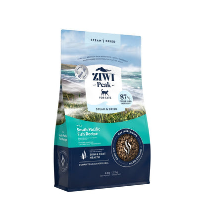 ZIWI Peak® Steam & Dried Wild South Pacific Fish for cats - Dry - 2.2kg Bag Left Angle - Warkworth - Healthy Raw Alternative