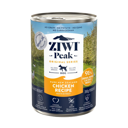 ZIWI Peak® Wet Original Series Chicken Recipe for dogs- Food - 390g Can Front - Warkworth - Complete and Balanced Meal
