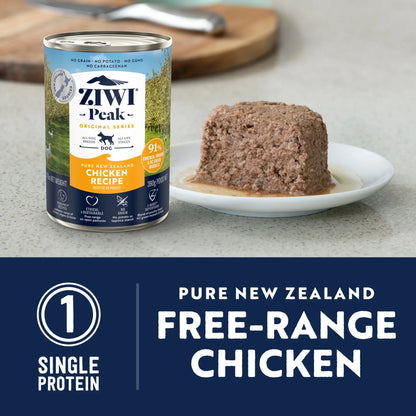 ZIWI Peak® Wet Original Series Chicken Recipe for dogs - Food - 390g Can -Single Protein - Warkworth - Pure New Zealand