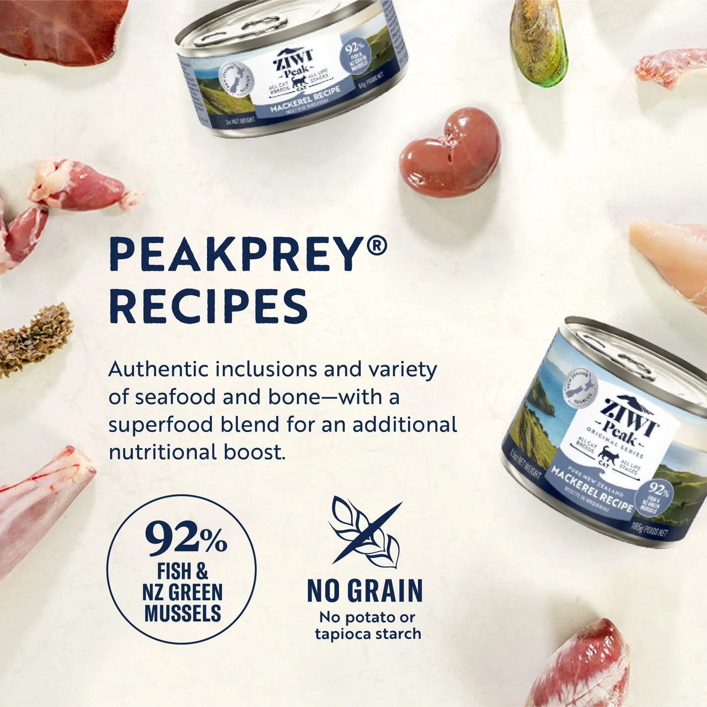 ZIWI Peak® Wet Original Series Mackerel Recipe for cats - Food - Peakprey - Warkworth - Grain Free - Fish & Green Mussel