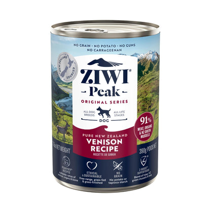 ZIWI Peak® Wet Original Series Venison Recipe for dogs - Food - 390g Can Front - Warkworth - Complete and Balanced Meal