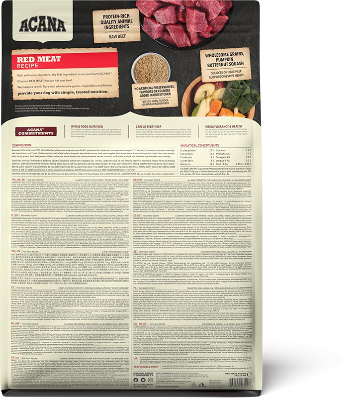 Acana Red Meat Recipe for Dogs - Tuck In Healthy Pet Food & Animal Natural Health Supplies