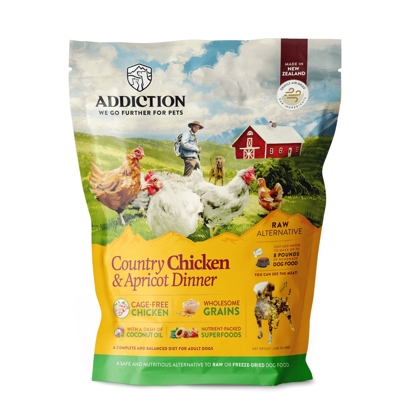 Addiction Country Chicken and Apricot Dinner - Raw Alternative! - Tuck In Healthy Pet Food & Animal Natural Health Supplies