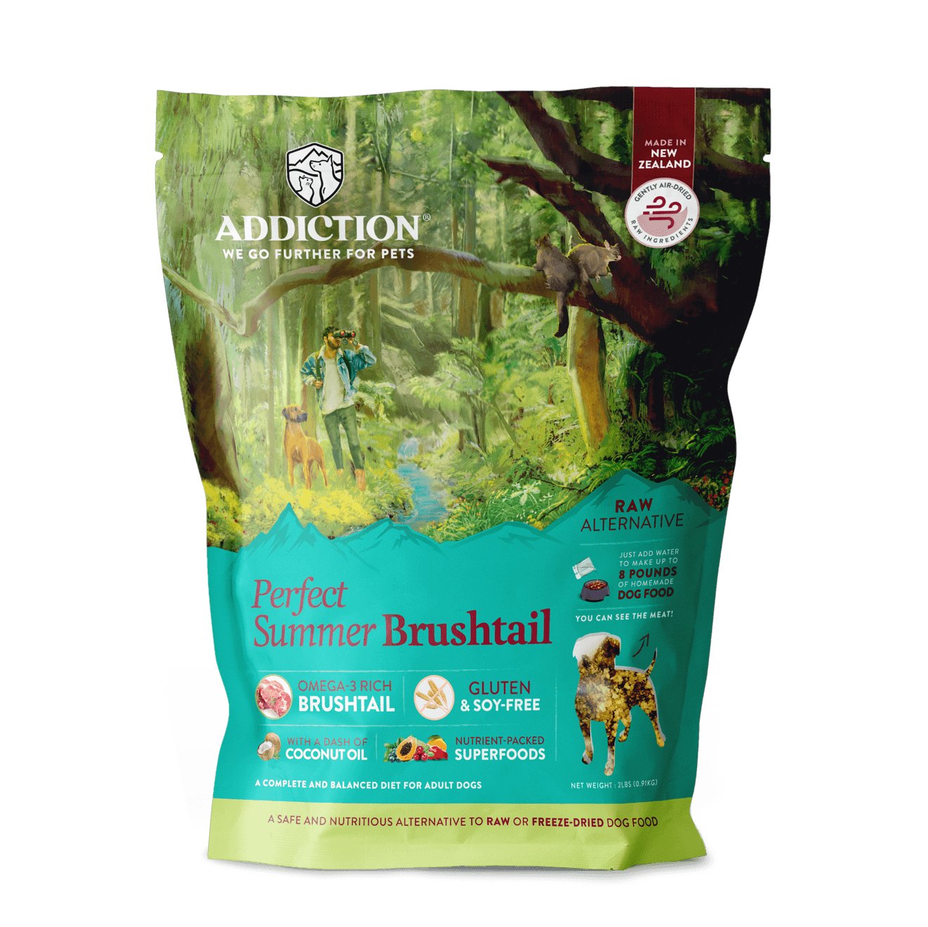 Addiction Perfect Summer Brushtail, Sensitive Care, Novel Protein Raw Alternative Dog Food - Tuck In Healthy Pet Food & Animal Natural Health Supplies