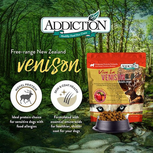 Addiction Viva La Venison Cat, Complete & Balanced, Novel Protein Dry Cat Food - Tuck In Healthy Pet Food & Animal Natural Health Supplies