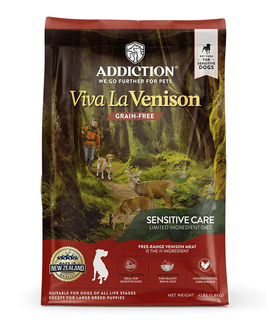 Addiction Viva La Venison, Sensitive Care, Novel Protein Dry Dog Food - Tuck In Healthy Pet Food & Animal Natural Health Supplies