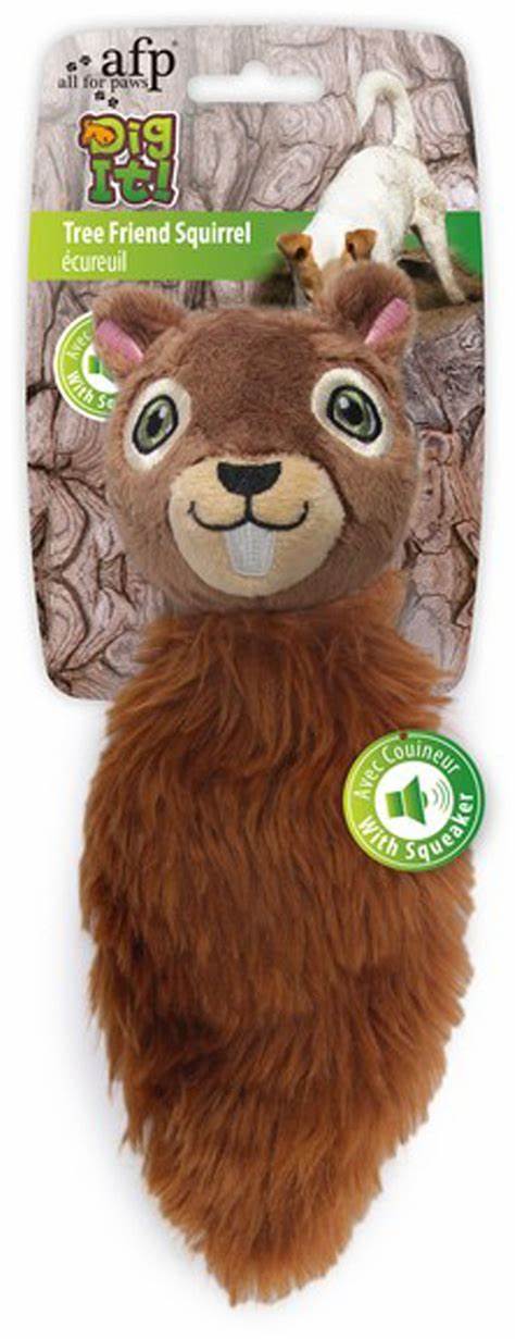 All For Paws Dig It Tree Friend Squirrel Squeaky Toy - Tuck In Healthy Pet Food & Animal Natural Health Supplies