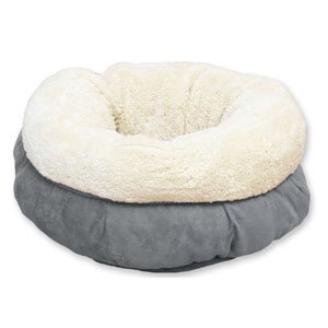All For Paws Lambswool Donut Bed - Grey - Tuck In Healthy Pet Food & Animal Natural Health Supplies