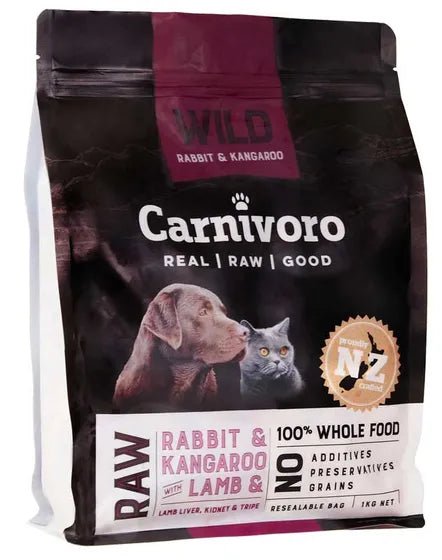 Carnivoro Wild Rabbit, Kangaroo & Lamb Tripe 1kg - Tuck In Healthy Pet Food & Animal Natural Health Supplies