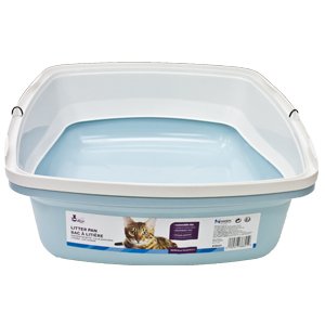 Cat Love Litter Pan - Medium Blue/Grey with Rimmed Edge - Tuck In Healthy Pet Food & Animal Natural Health Supplies