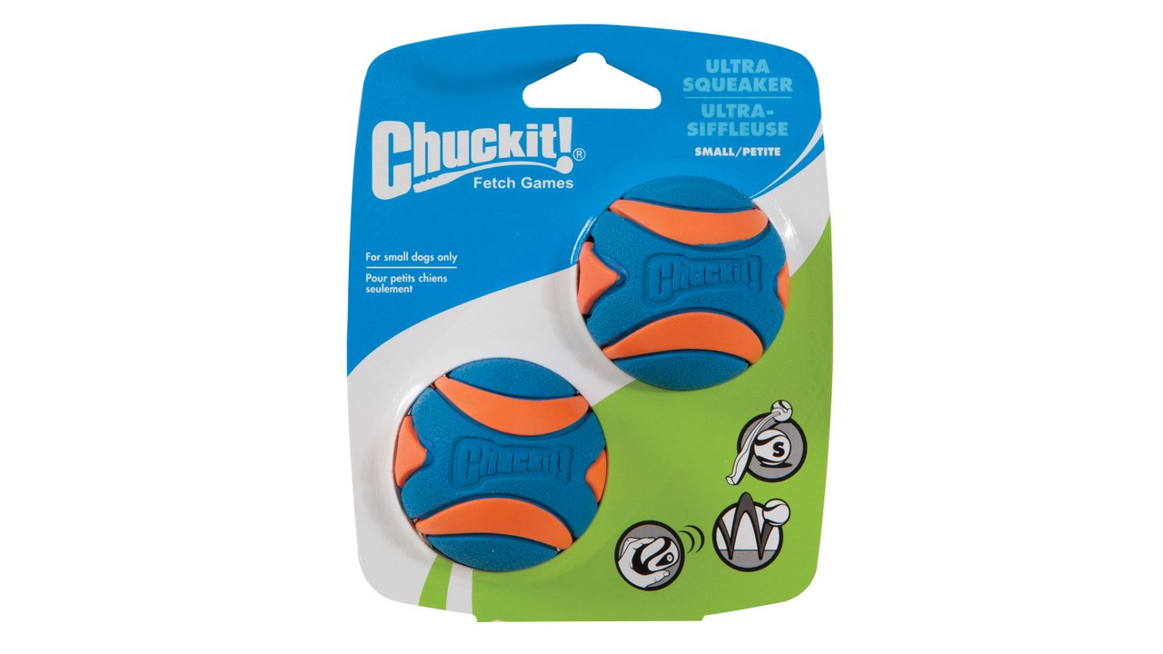 Chuckit Ultra Squeaker Ball Small - 2pk - Tuck In Healthy Pet Food & Animal Natural Health Supplies