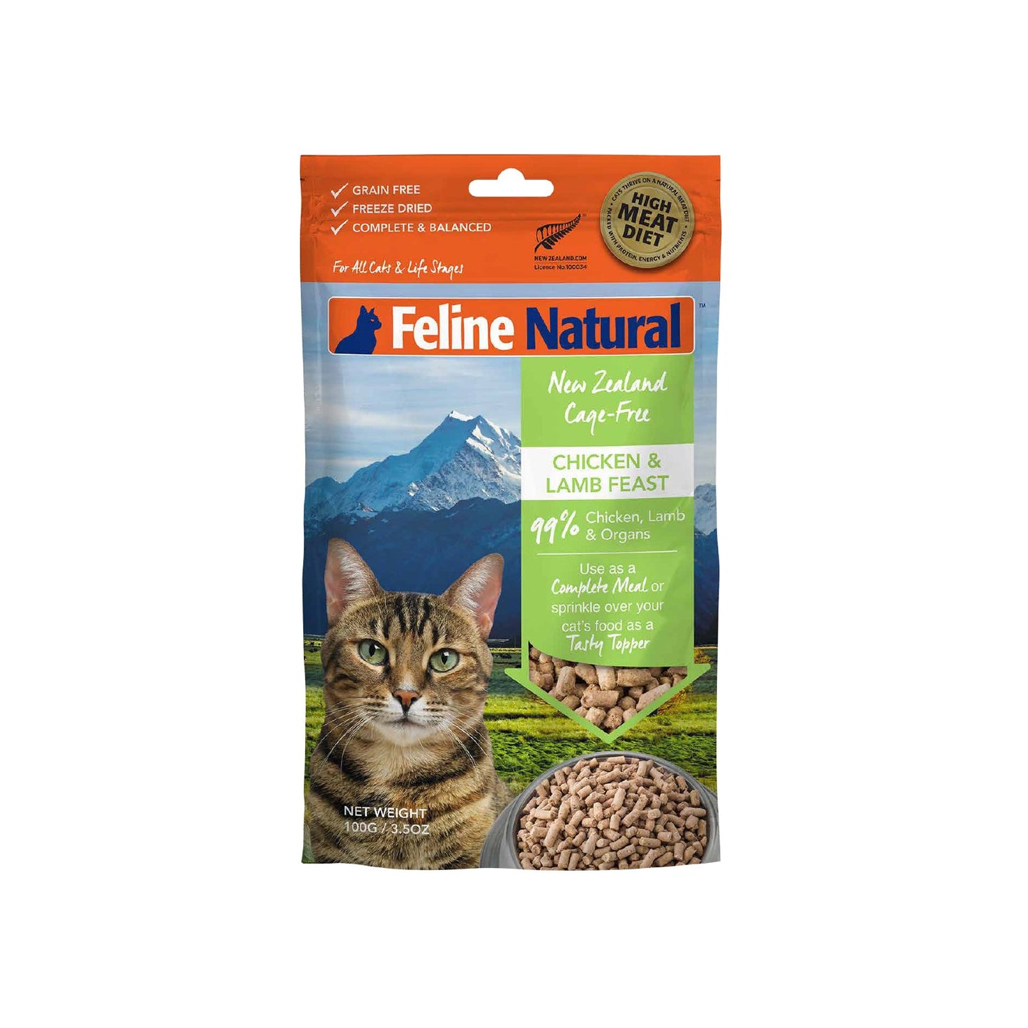 Feline Natural Grain-Free Freeze-Dried Cat Food - Chicken & Lamb - Tuck In Healthy Pet Food & Animal Natural Health Supplies