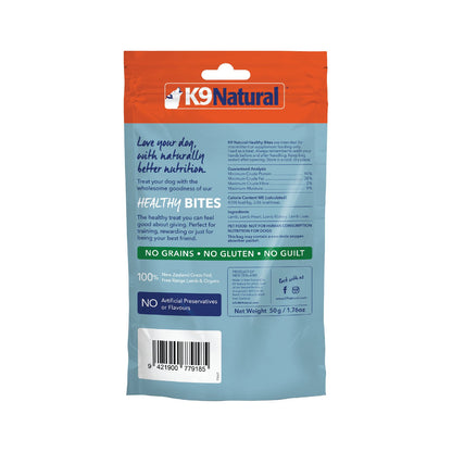 K9 Natural Grain-Free Freeze-Dried Dog Treats, Lamb Bites 50g - Tuck In Healthy Pet Food & Animal Natural Health Supplies