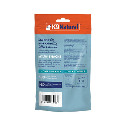 K9 Natural Grain-Free Freeze-Dried Dog Treats, New Zealand Green Lipped Mussel Bites 50g - Tuck In Healthy Pet Food & Animal Natural Health Supplies