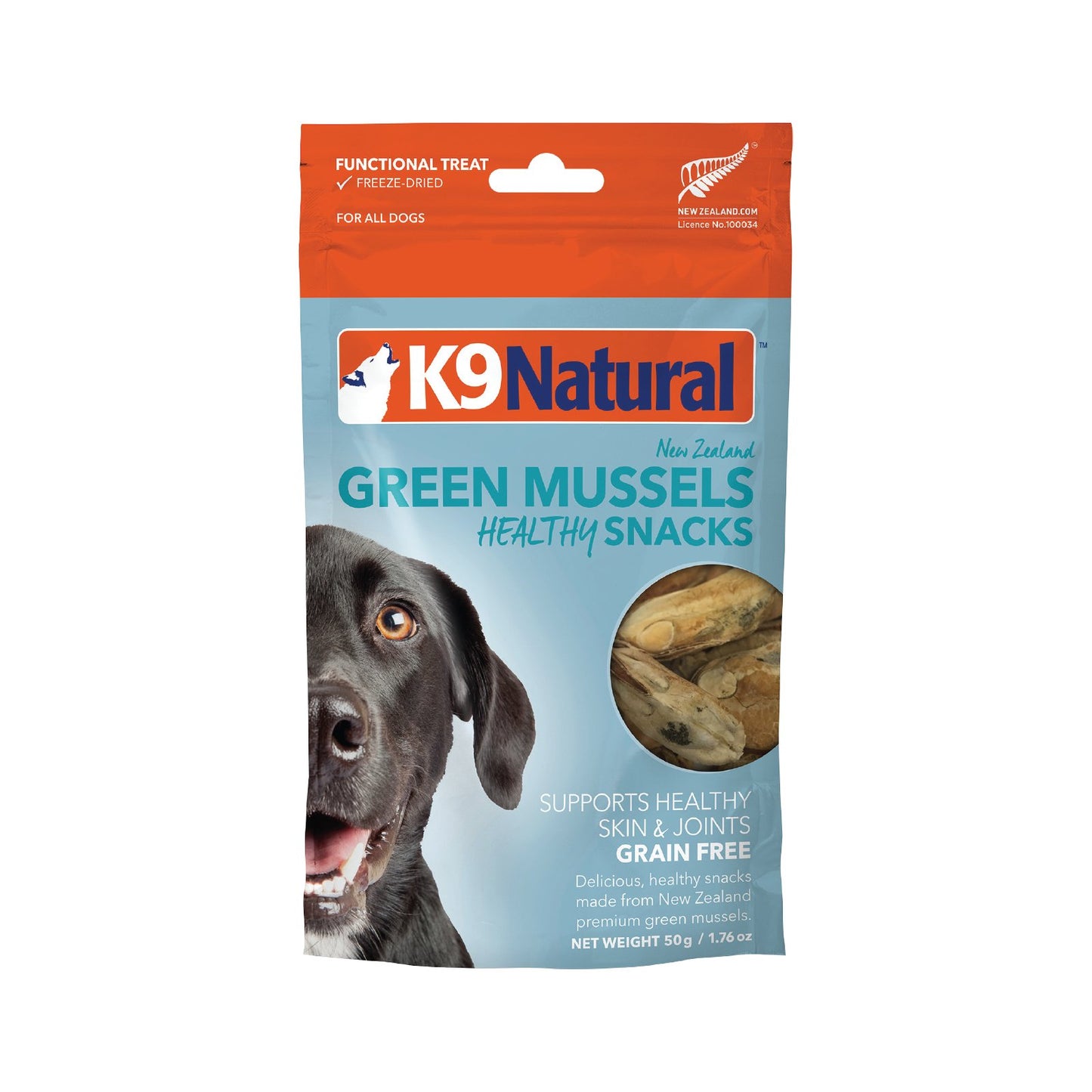 K9 Natural Grain-Free Freeze-Dried Dog Treats, New Zealand Green Lipped Mussel Bites 50g - Tuck In Healthy Pet Food & Animal Natural Health Supplies