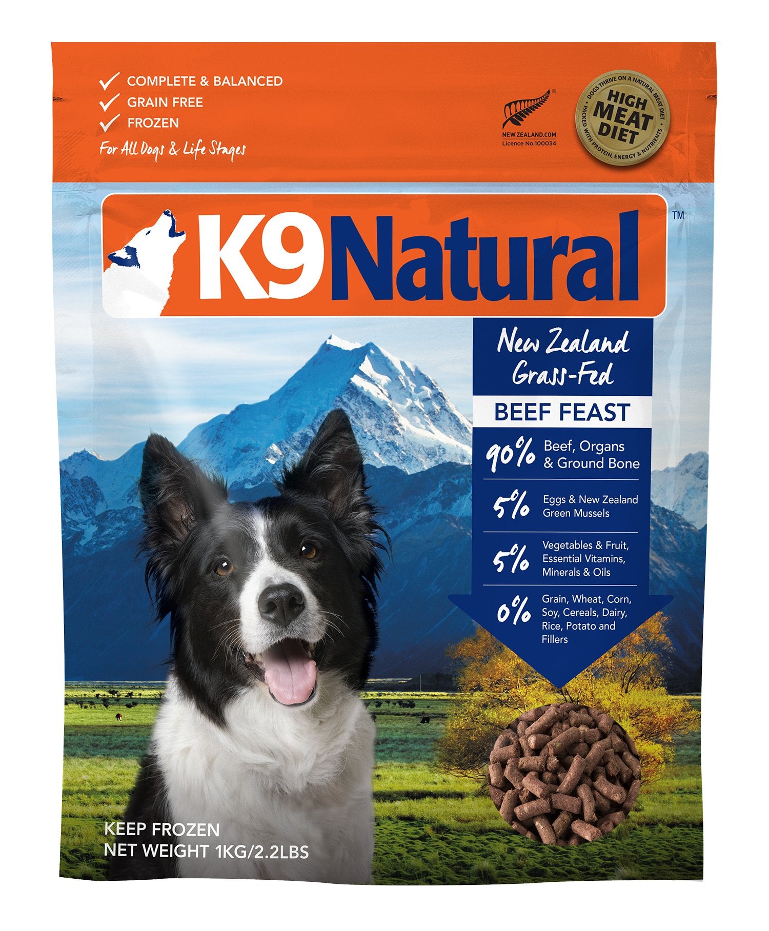 K9 Natural Grain-Free Frozen Dog Food - Beef - Tuck In Healthy Pet Food & Animal Natural Health Supplies