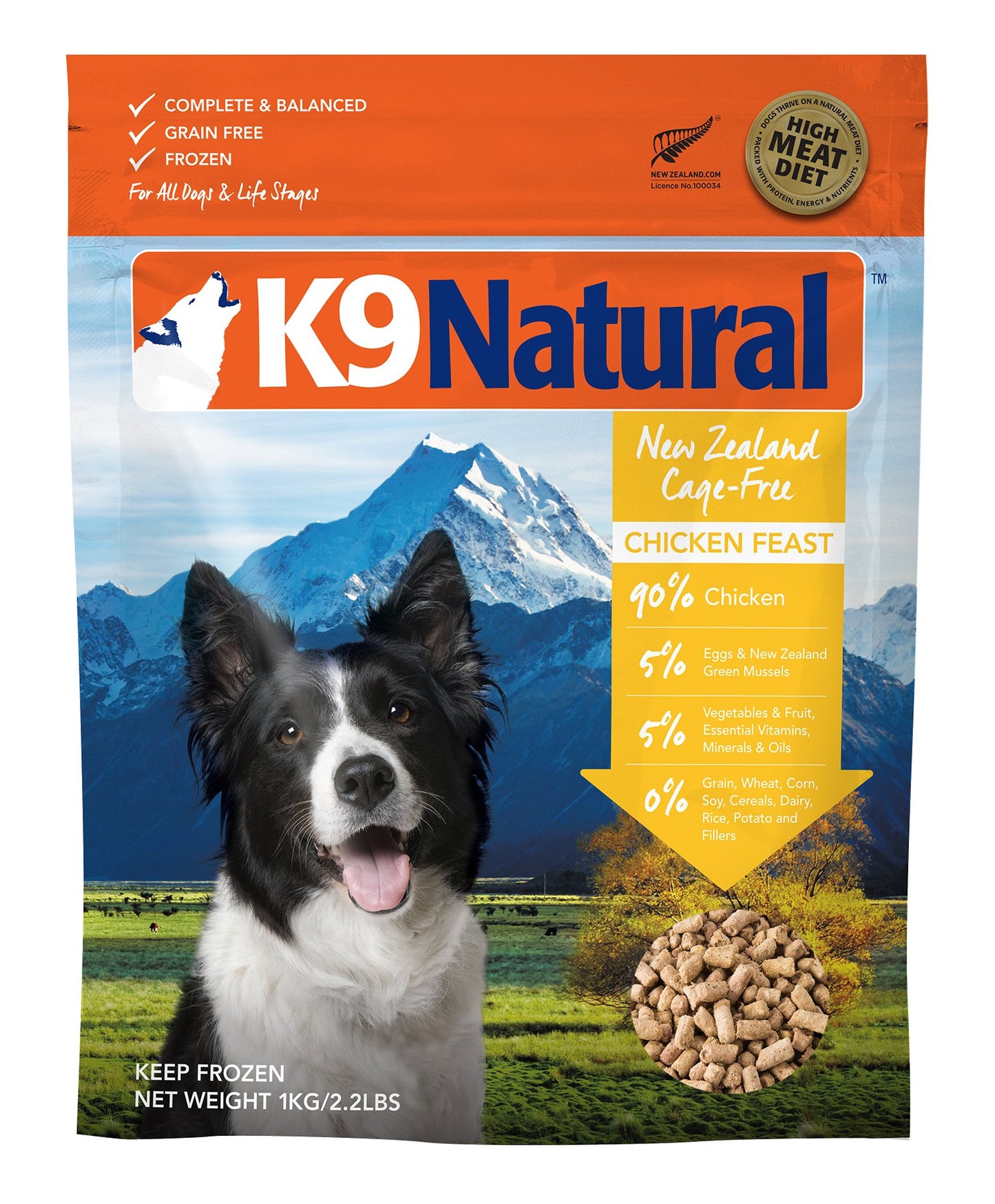 K9 Natural Grain-Free Frozen Dog Food - Chicken - Tuck In Healthy Pet Food & Animal Natural Health Supplies