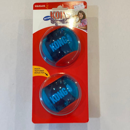 Kong Squeezz Action Ball Lg (2pk) - Tuck In Healthy Pet Food & Animal Natural Health Supplies