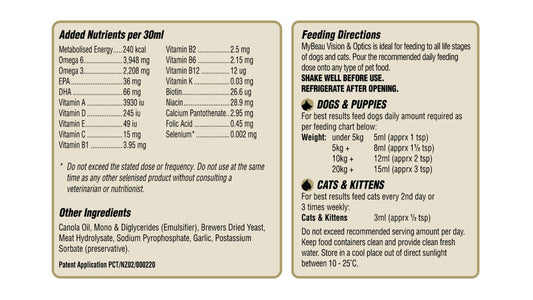 My Beau Vision & Optics - 300ml - Tuck In Healthy Pet Food & Animal Natural Health Supplies