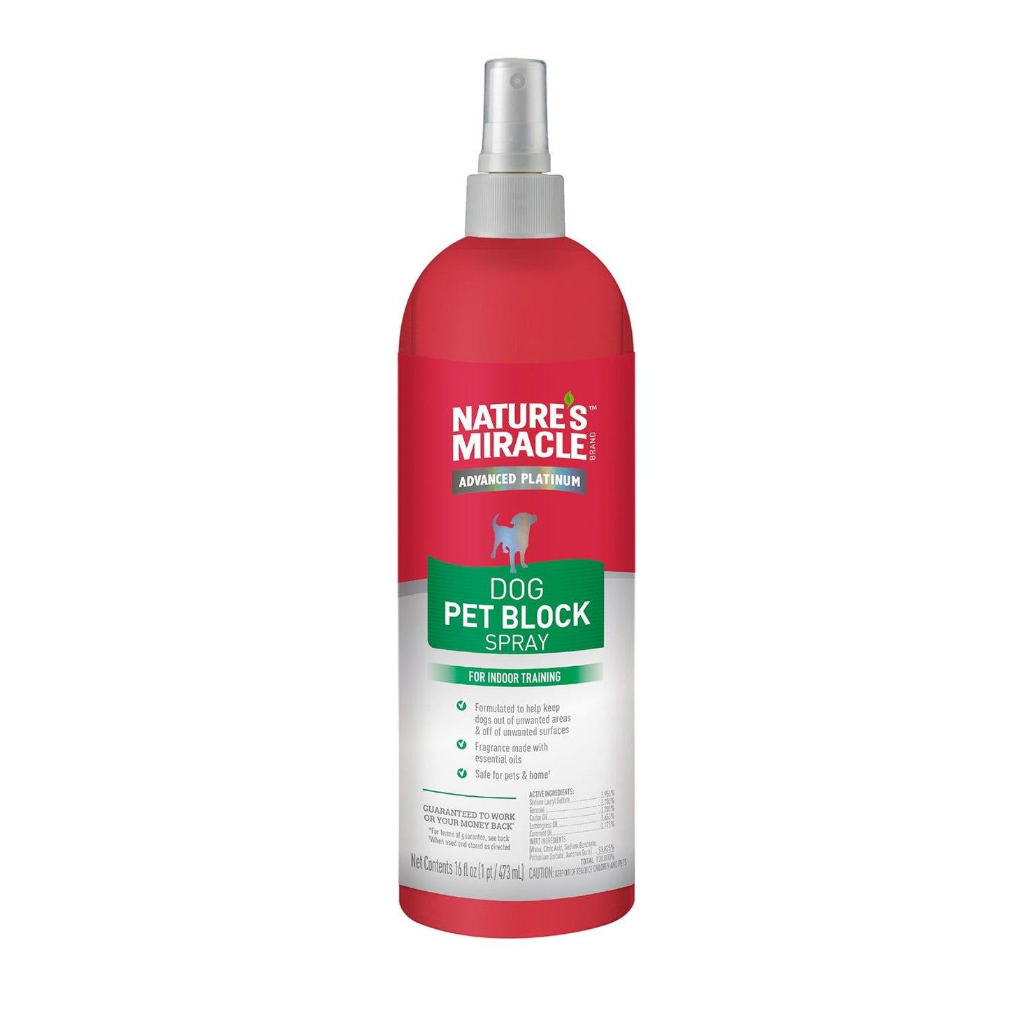 Nature’s Miracle Advanced Platinum Dog Pet Block Spray - 473ml - Tuck In Healthy Pet Food & Animal Natural Health Supplies
