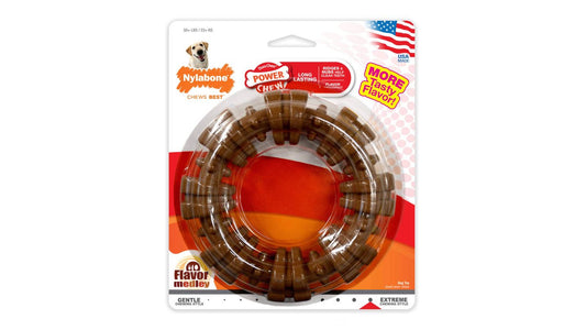 Nylabone Dura Chew Textured Ring - Flavour Medley, Large Size - Tuck In Healthy Pet Food & Animal Natural Health Supplies