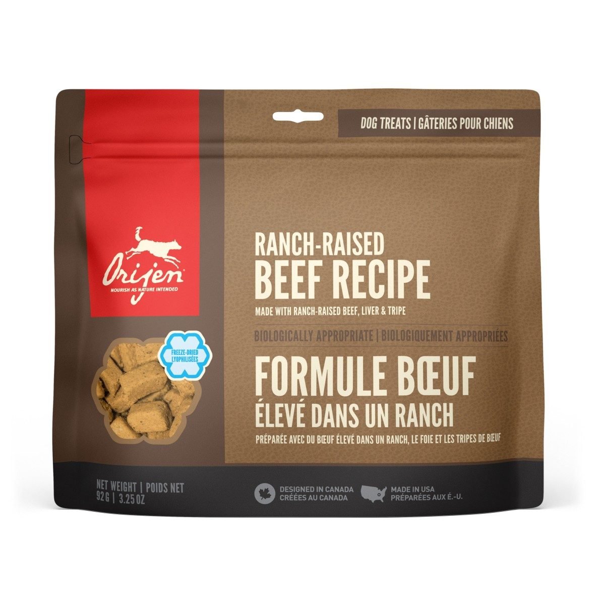 Orijen Dog Treats - Ranch Raised Beef - 92gm - Tuck In Healthy Pet Food & Animal Natural Health Supplies