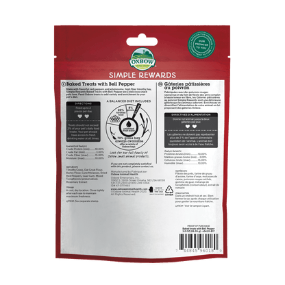 Oxbow Simple Rewards Baked Treat with Bell Pepper - Tuck In Healthy Pet Food & Animal Natural Health Supplies