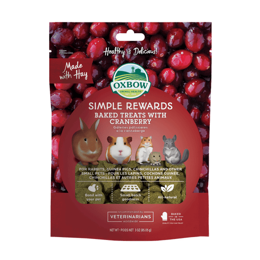 Oxbow Simple Rewards Baked Treat with Cranberry - Tuck In Healthy Pet Food & Animal Natural Health Supplies