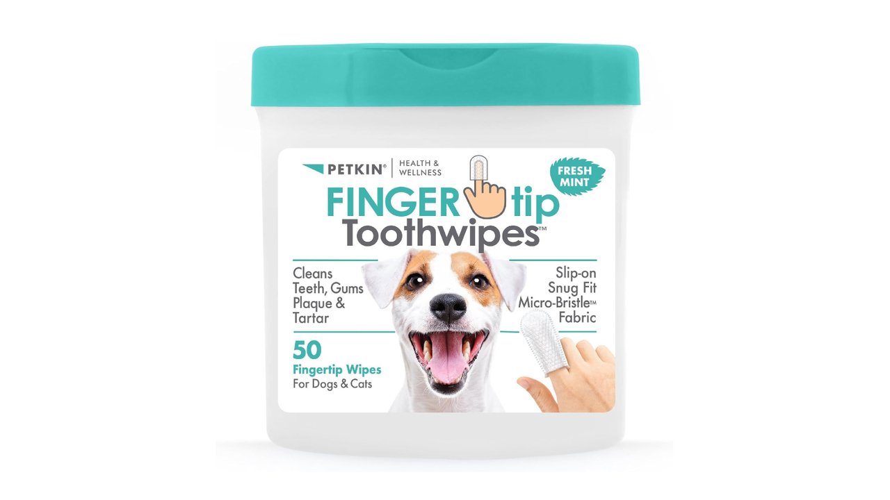 Petkin Fingertip Tooth Wipes For Dogs and Cats - Tuck In Healthy Pet Food & Animal Natural Health Supplies