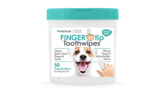 Petkin Fingertip Tooth Wipes For Dogs and Cats - Tuck In Healthy Pet Food & Animal Natural Health Supplies
