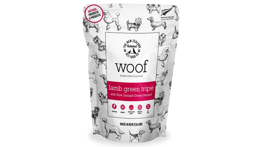 Woof Lamb Green Tripe & Mussel Treats 40g - Tuck In Healthy Pet Food & Animal Natural Health Supplies
