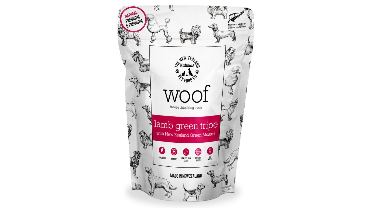 Woof Lamb Green Tripe & Mussel Treats 40g - Tuck In Healthy Pet Food & Animal Natural Health Supplies