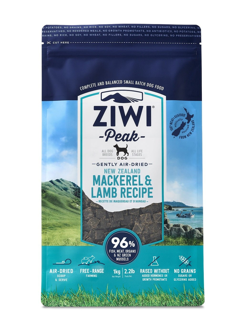 ZIWI® Peak Air-Dried Mackerel & Lamb Recipe for Dogs - Tuck In Healthy Pet Food & Animal Natural Health Supplies