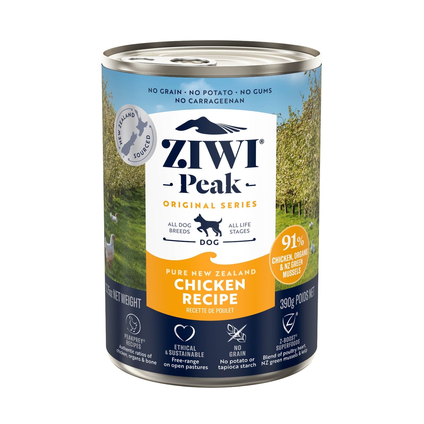 Ziwi Peak Chicken Can for Dogs - 390g Can - Tuck In Healthy Pet Food & Animal Natural Health Supplies